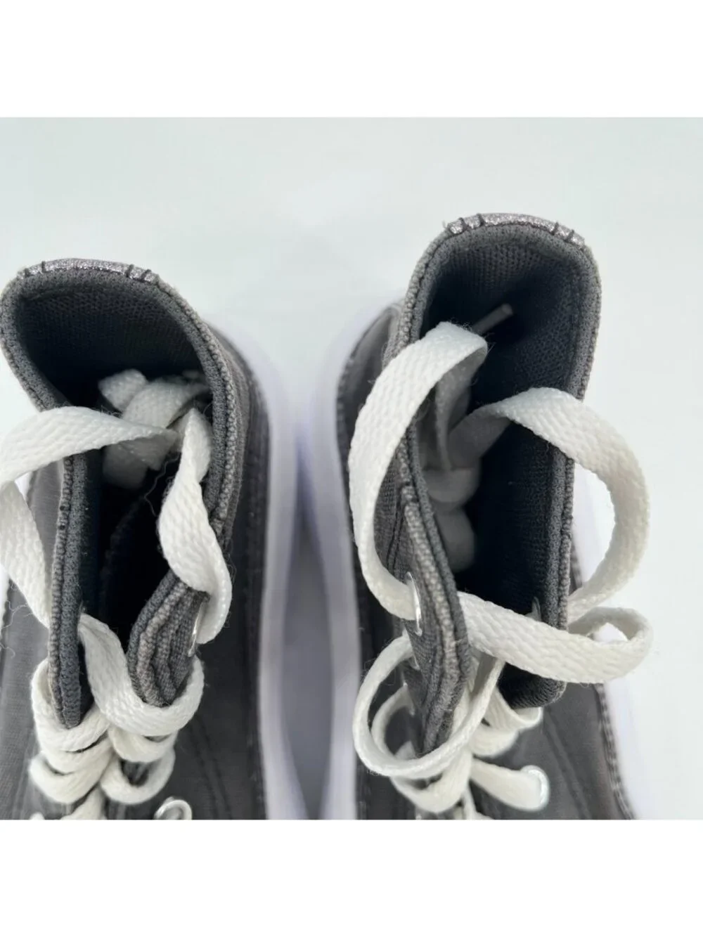 Converse Chuck Taylor All Star Move Girls Size 2Y Gray Glitter Shoes Sneakers